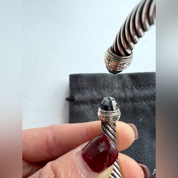 Sterling Silver with 14K Yellow Gold and Black Onyx, 7mm - Picture 6 of 8